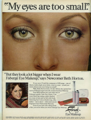 This ad for makeup features a woman as a successful professional musician (Seventeen Nov. 1976)