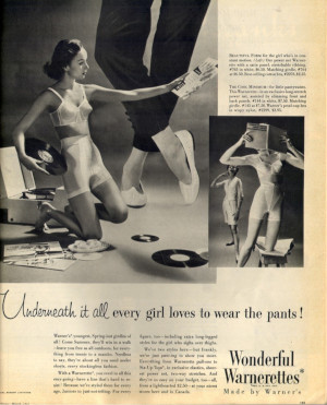 Ad for Warners bra (Seventeen March 1955)
