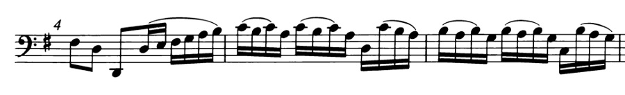 Ex. 18 Bach.Cello Suite.Courante mm. 4 6