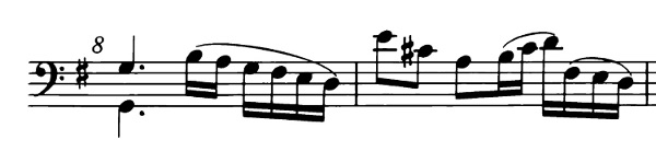 Ex. 26 Bach.Cello Suite.Courante.mm. 8 9